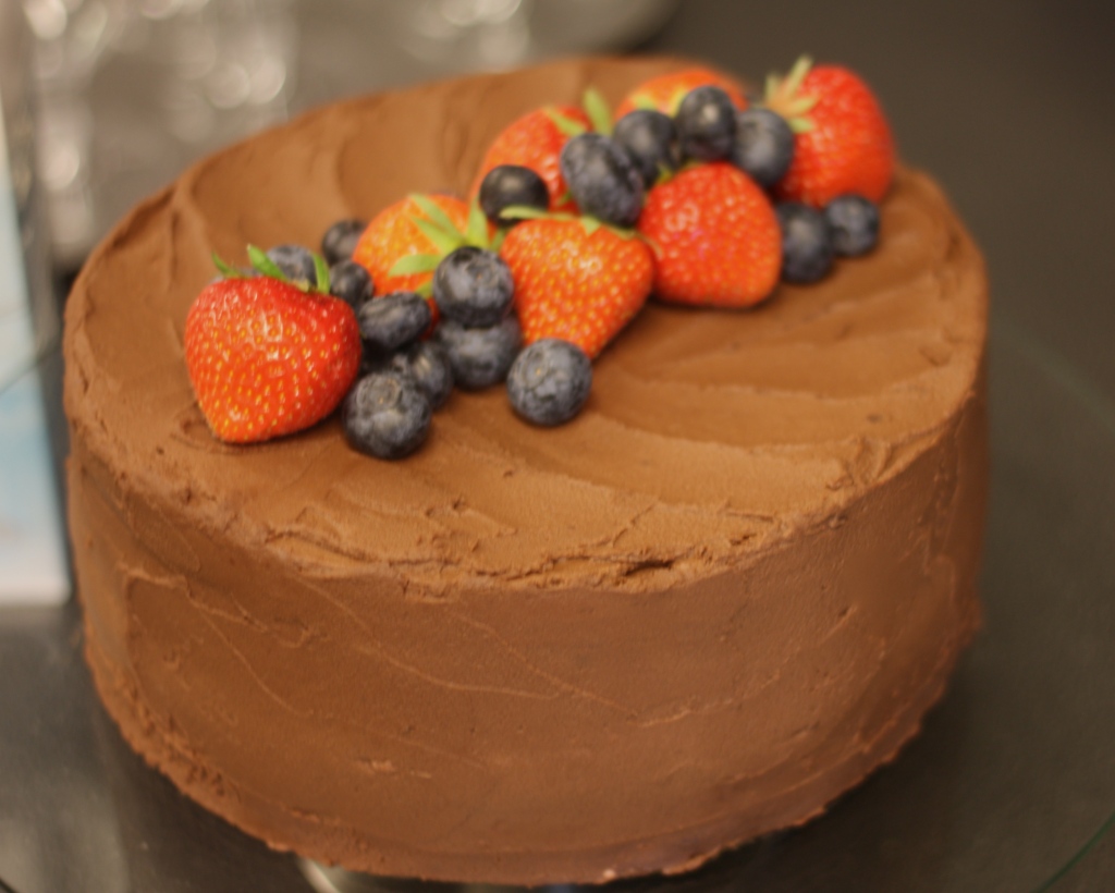 Sjokoladekake med jordbærmousse