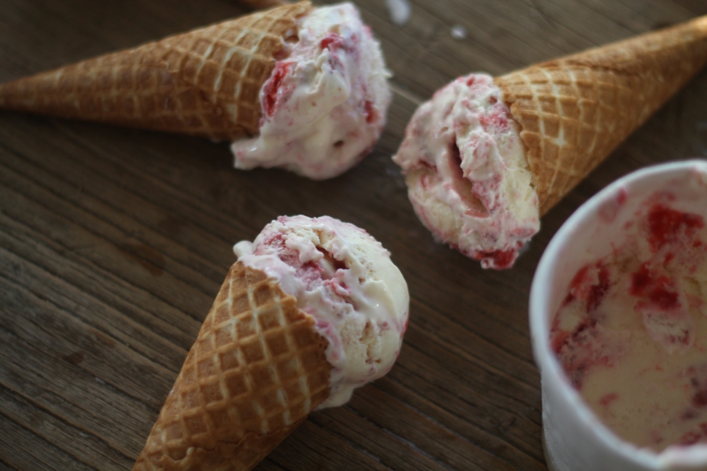 Delicious strawberry ice cream